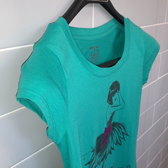 Cute Green Cap Sleeve Tee - Picture 7 of 14